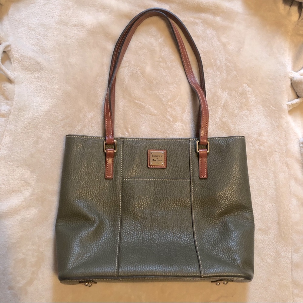 Pebble Grain Small Lexington Olive Tote Bag